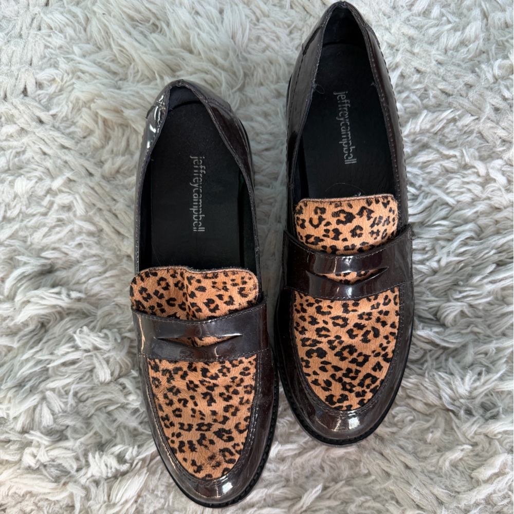 Jeffrey Campbell Leopard Pony Hair Hendry Loafers